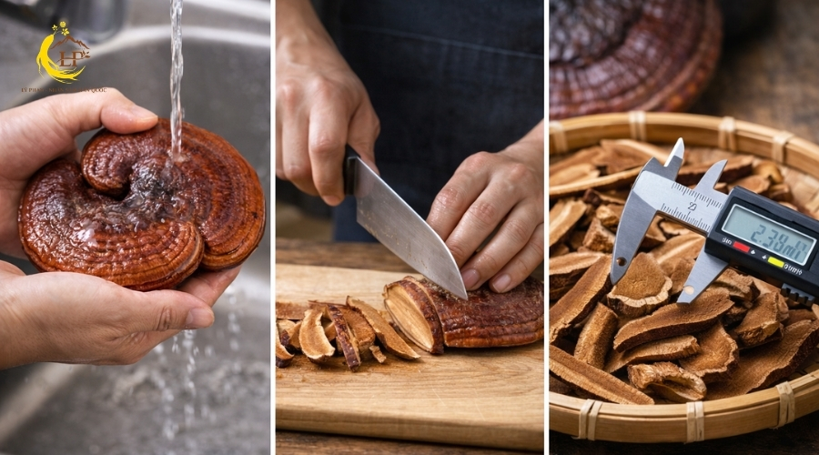 Sơ chế nấm linh chi