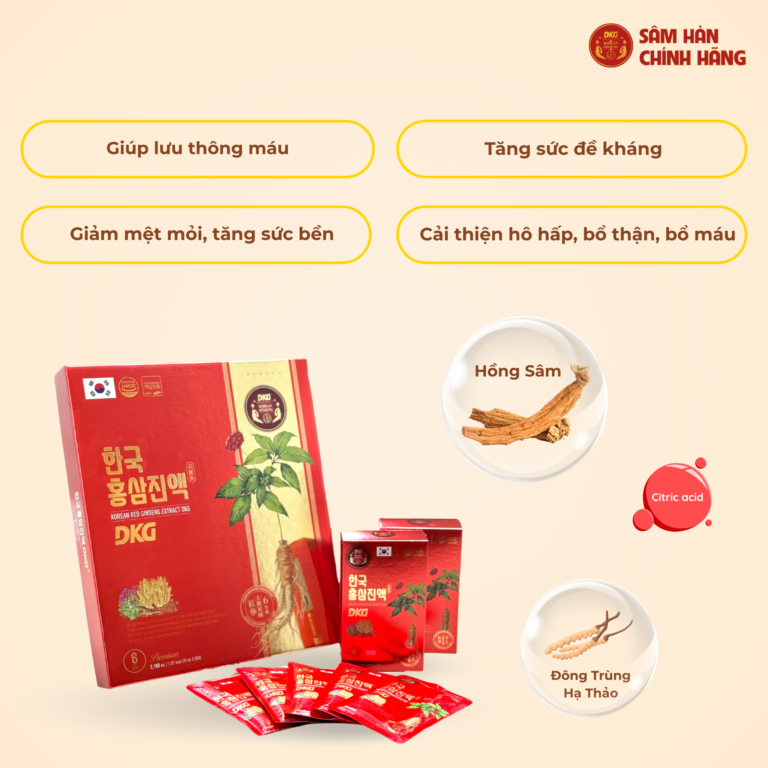 Công dụng của Nước Hồng Sâm Hàn Quốc DKG Công dụng của Nước Hồng Sâm Hàn Quốc DKG