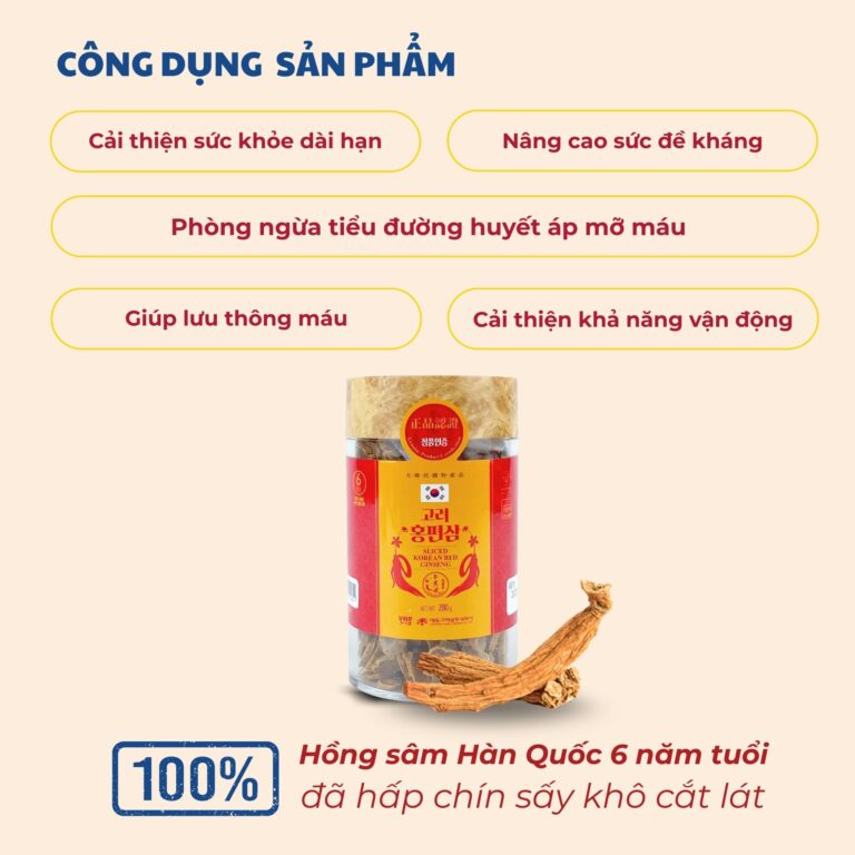 Công dụng của Hồng Sâm Hàn Quốc thái lát